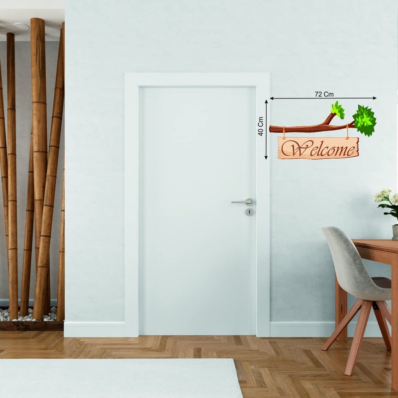 Techgifti مرحبًا مع ملصق باب حائط شجرة متعدد الألوان قياسي (الحجم - 40 سم × 72 سم) - Image 4