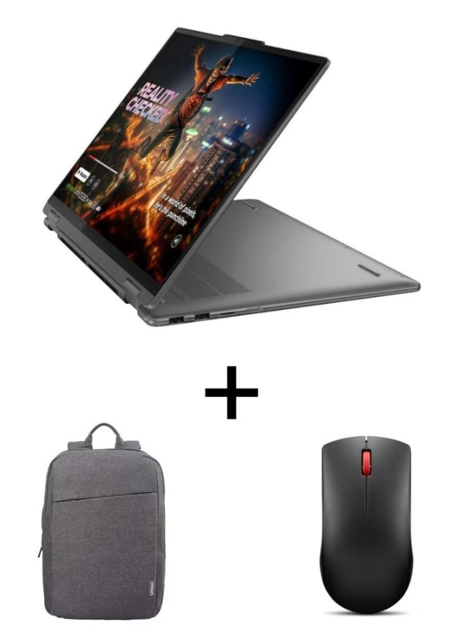 Lenovo YOGA 7 Laptop with 16 Inch WUXGA / Intel 12-Core Ultra 7 155U / 16 Gigabyte / 1 Terabyte SSD / Intel Arc / with Life Time Office 2024 + Lenovo 15.6 Inch Laptop Casual Backpack B210 + Lenovo 150 Wireless Compact Mouse English Storm Grey - Image 1