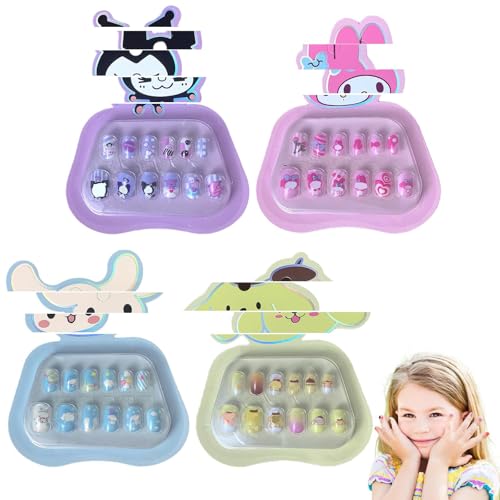 CartHome 40 Pcs Nail Art Kit for G irls 6-12, Nail Art Kit, Art Nails for Kids With Cute Cartoon Design Simple And Easy To Use,Suitable for Party Events And Gift Giving Diy Nail Design - Image 1