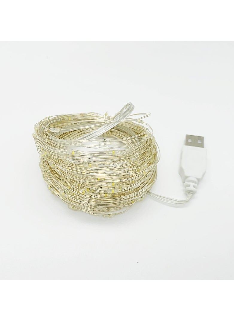 USB LED String Lights Copper Silver Wire Garland Light