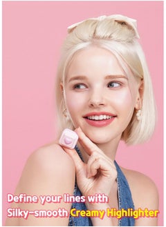 COLORGRAM COLORGRAM Milk Bling Heartlighter 01 Peach Heart | Silky Smooth Versatile Creamy Highlighter with Shimmery Finish, Soft and Natural Glow Perfect for Daily Makeup  - Image 4