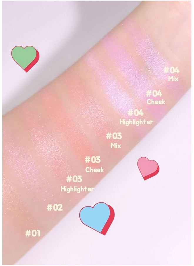 COLORGRAM - COLORGRAM Milk Bling Heartlighter 01 Peach Heart | Silky Smooth Versatile Creamy Highlighter with Shimmery Finish, Soft and Natural Glow Perfect for Daily Makeup - Image 1