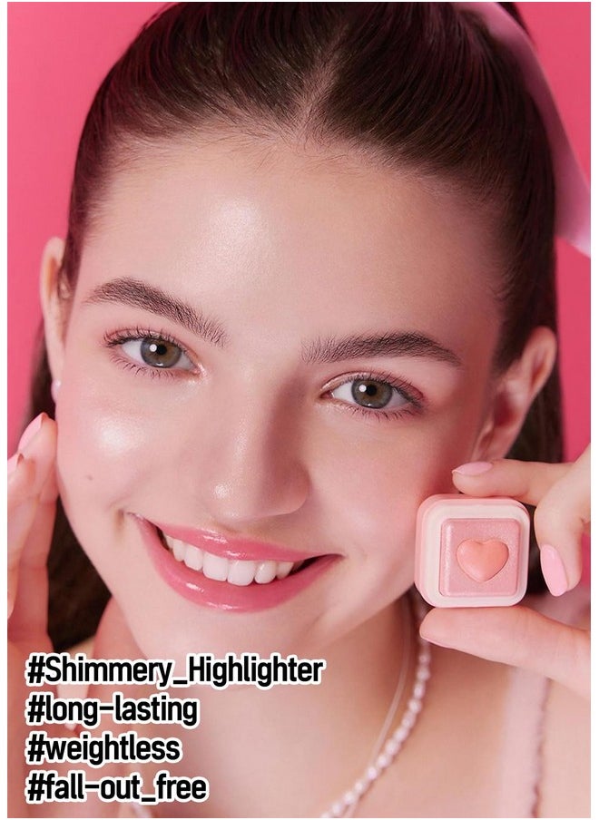 COLORGRAM - COLORGRAM Milk Bling Heartlighter 01 Peach Heart | Silky Smooth Versatile Creamy Highlighter with Shimmery Finish, Soft and Natural Glow Perfect for Daily Makeup - Image 1