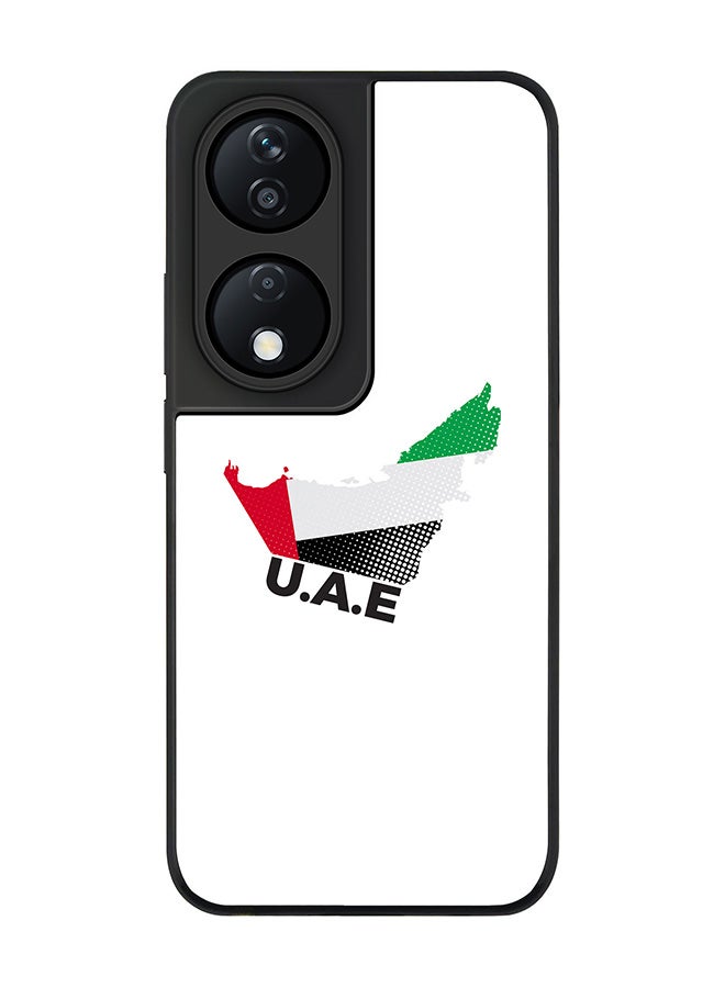 Stylizedd Rugged Black Edge Case for Honor X7b, Slim fit Soft Case Flexible Rubber Edges Anti Drop TPU Gel Thin Cover -  UAE Map - Image 1