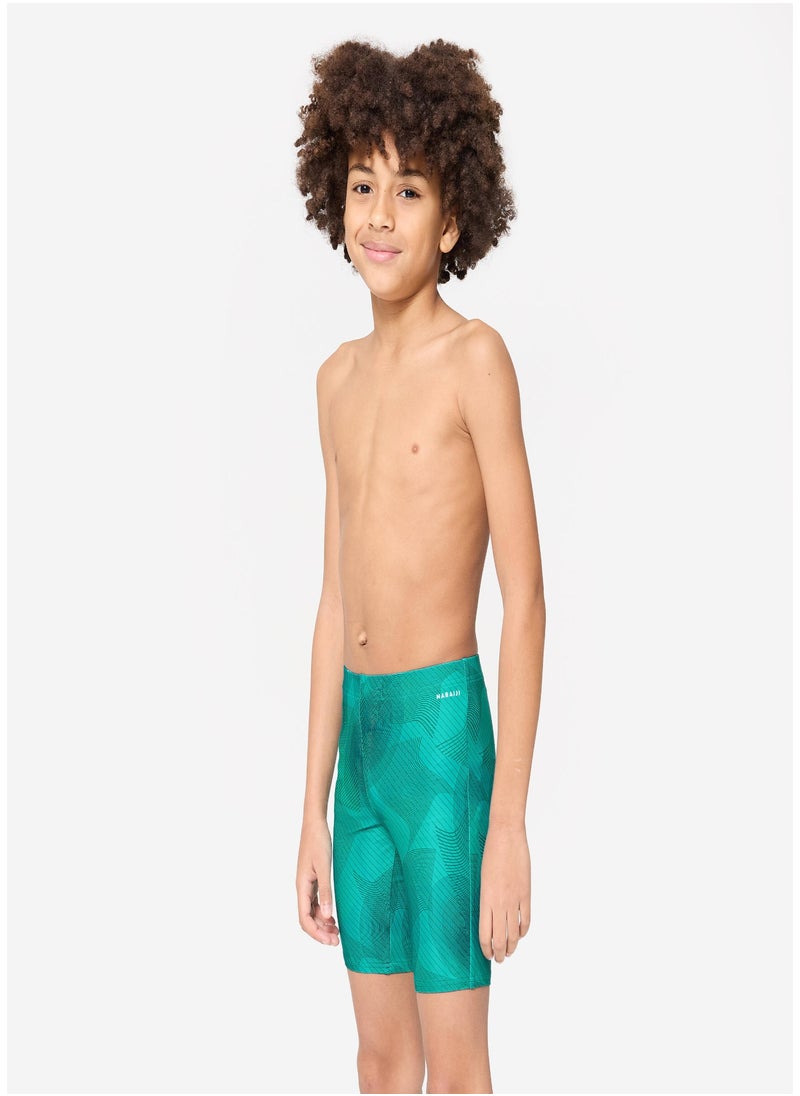 NABAIJI NABAIJI by DECATHLON, Boys' Swimming Jammer 100 Basic Comfortable & Quick-Dry Green  - Image 2
