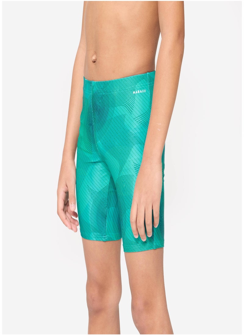 NABAIJI NABAIJI by DECATHLON, Boys' Swimming Jammer 100 Basic Comfortable & Quick-Dry Green  - Image 1