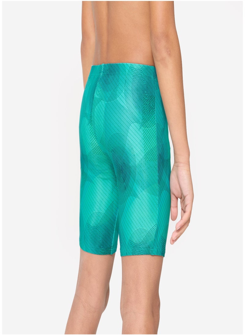 NABAIJI NABAIJI by DECATHLON, Boys' Swimming Jammer 100 Basic Comfortable & Quick-Dry Green  - Image 3