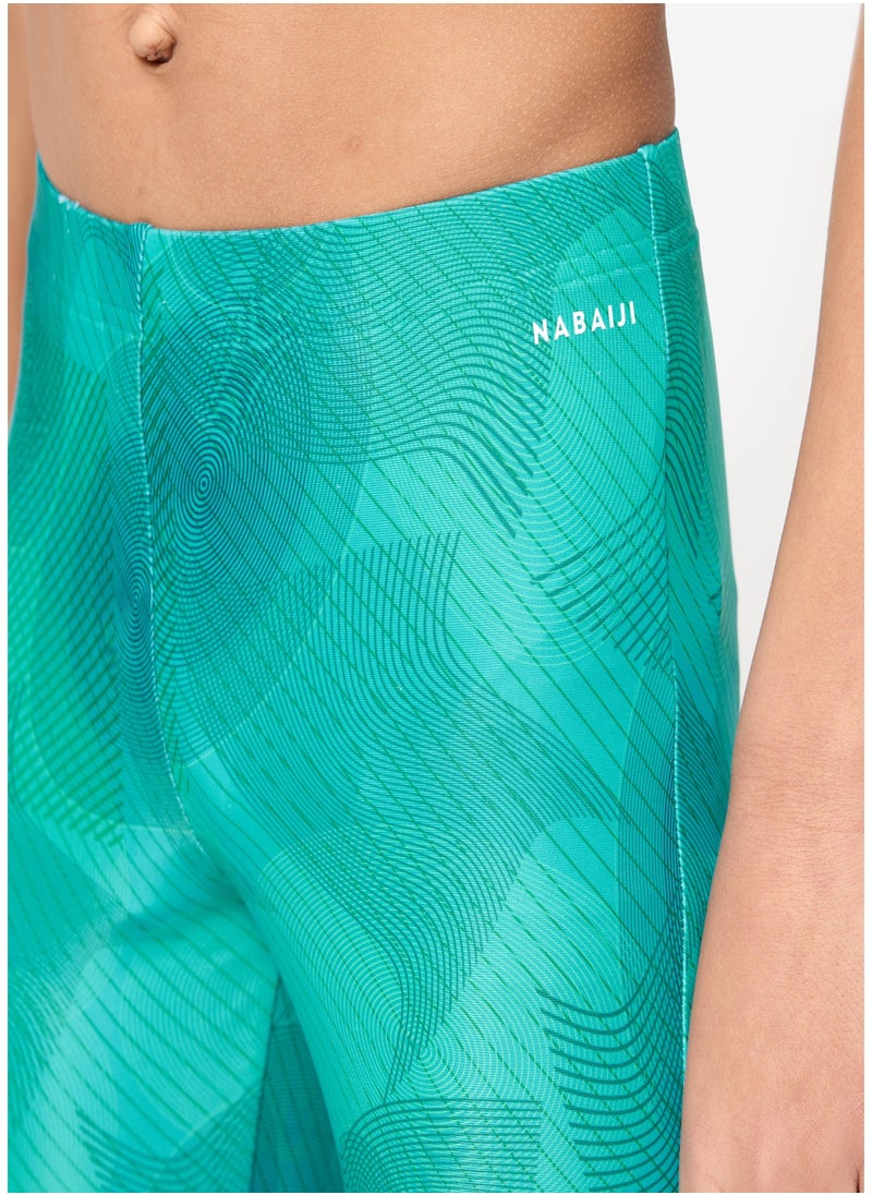NABAIJI NABAIJI by DECATHLON, Boys' Swimming Jammer 100 Basic Comfortable & Quick-Dry Green  - Image 4