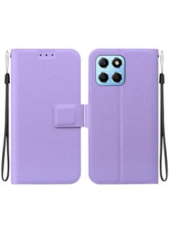 For Honor X8 5G Ultra-thin Voltage Magnetic Buckle Leather Phone Case(Purple)