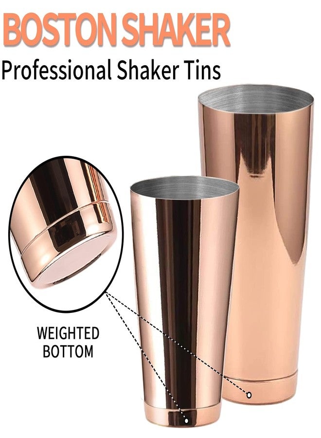 SuproBarware Stainless Steel Pro Boston Shaker - 2 Piece Unweighted 18oz & Weighted 28oz Martini Drink Shaker Kit for Bartender - Copper - Image 3