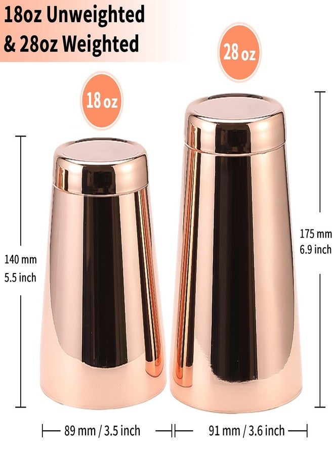 SuproBarware Stainless Steel Pro Boston Shaker - 2 Piece Unweighted 18oz & Weighted 28oz Martini Drink Shaker Kit for Bartender - Copper - Image 2