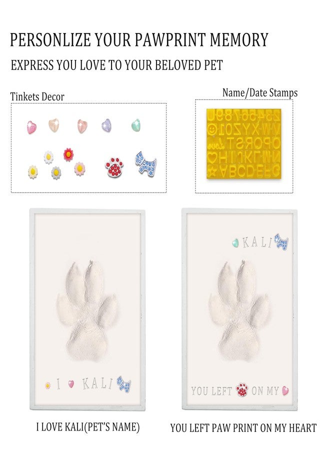MYPAWLETS Clay Paw Print Kit for Dog Cat,Pawprint Keepsake Frame,L Black - Image 4