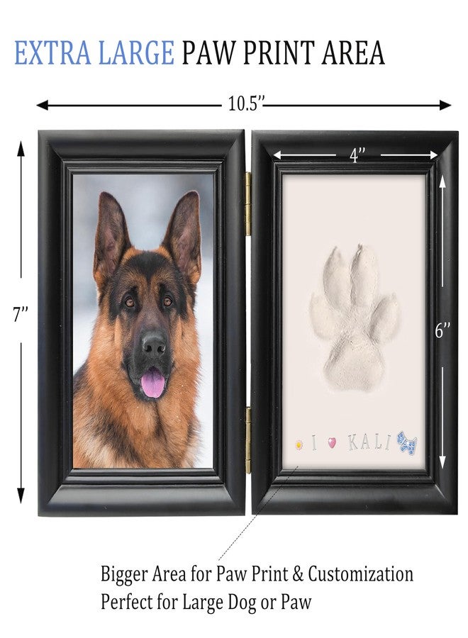 MYPAWLETS Clay Paw Print Kit for Dog Cat,Pawprint Keepsake Frame,L Black - Image 2