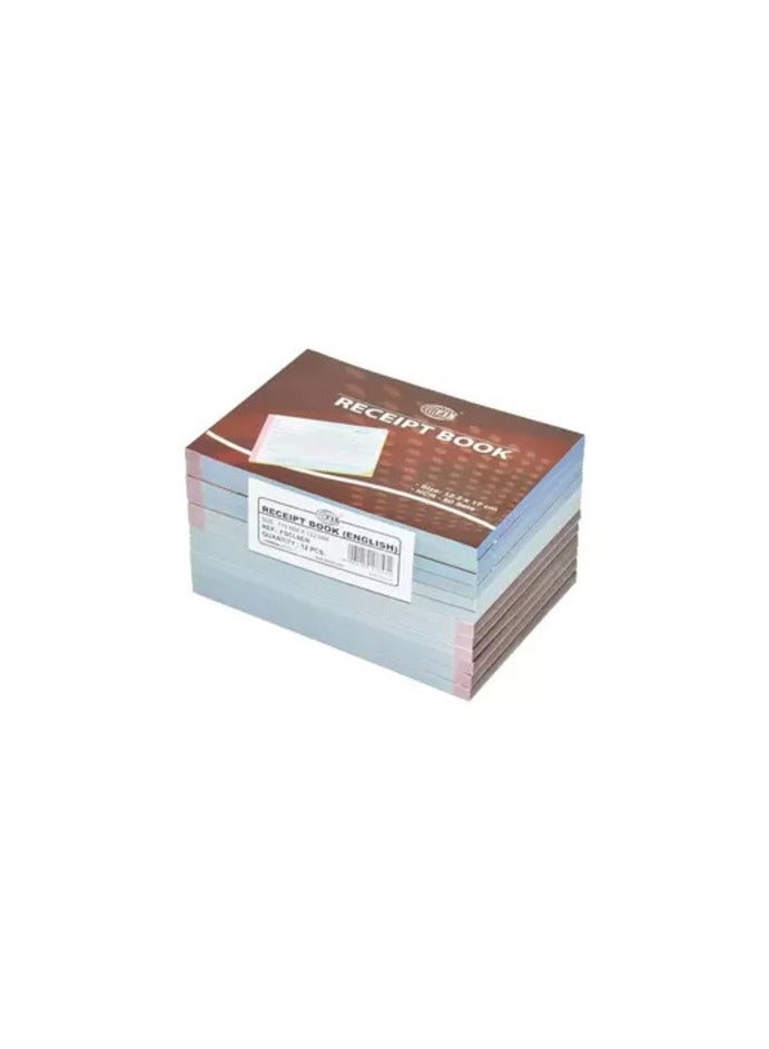 FIS 12-Piece FIS Receipt Book (English) 122X170mm, 50-Sets - FSCL6EN - Image 1