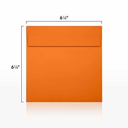 LUXPaper Square Invitation Envelopes | Peel & Press | 6 1/2" x 6 1/2" | Mandarin Orange | 80lb. Text | 50 Qty - Image 3