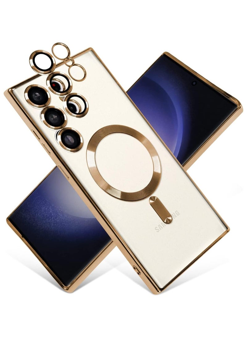 Magnetic Clear Case for Samsung Galaxy S25 Ultra with Camera Lens Protector Mag safe Compatible Electroplated Soft TPU Shockproof Case for Galaxy S25 Ultra  - Image 1