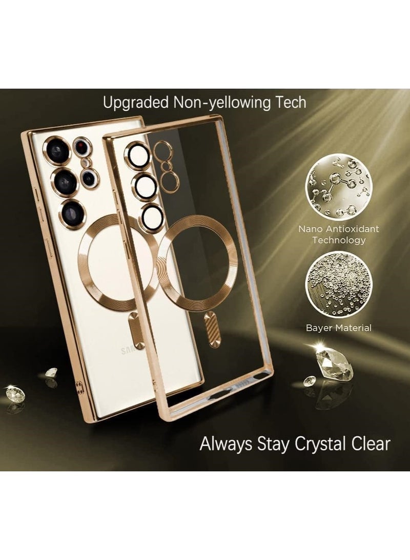 Magnetic Clear Case for Samsung Galaxy S25 Ultra with Camera Lens Protector Mag safe Compatible Electroplated Soft TPU Shockproof Case for Galaxy S25 Ultra  - Image 2