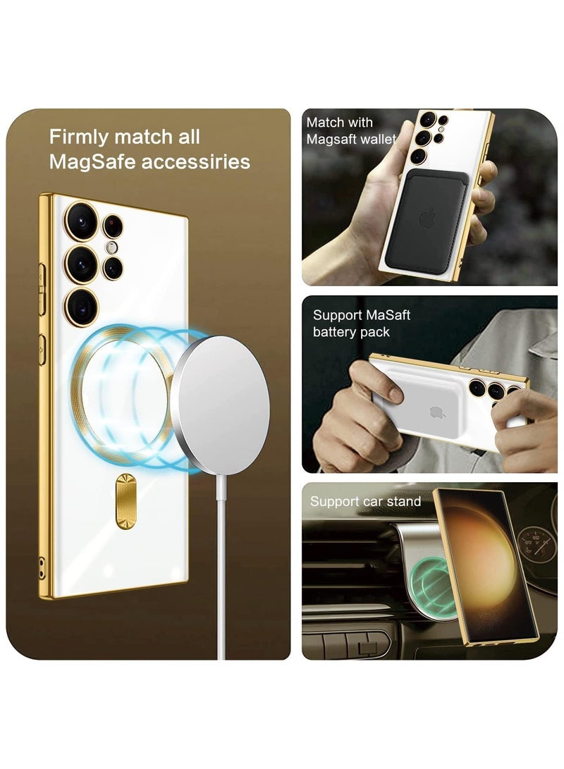 Magnetic Clear Case for Samsung Galaxy S25 Ultra with Camera Lens Protector Mag safe Compatible Electroplated Soft TPU Shockproof Case for Galaxy S25 Ultra  - Image 3
