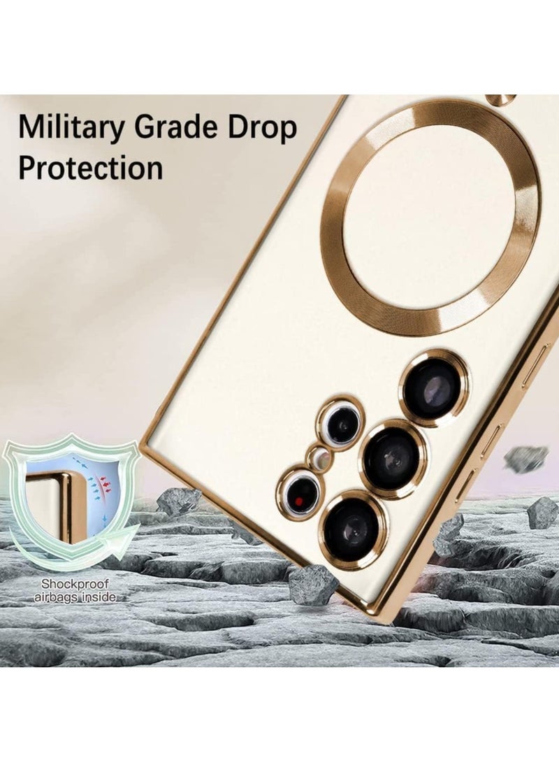 Magnetic Clear Case for Samsung Galaxy S25 Ultra with Camera Lens Protector Mag safe Compatible Electroplated Soft TPU Shockproof Case for Galaxy S25 Ultra  - Image 5
