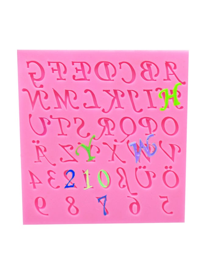 26 English Letters And Numbers Silicone Mold Cake Chocolate Mold DIY Fondant Cake Baking Tool-Specifications:Pink - Image 5
