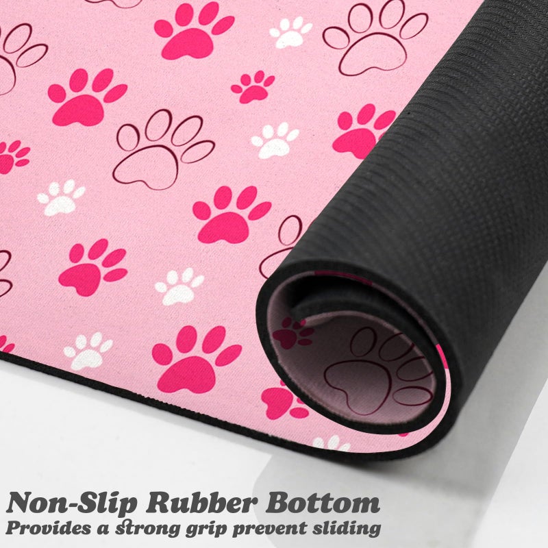 Zoeeya Dog Food Mat, Absorbent Water Bowl Mats Cat Pet Feeding Placemats Pink 12 * 20 inch - Image 3