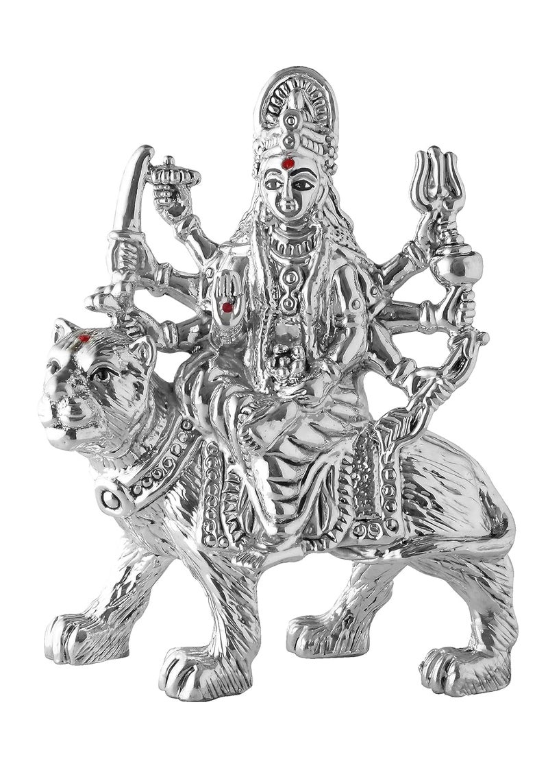 PRD CARATCAFE CaratCafe Maa Durga Sherawali Ma Ambe MATA Idol Pure Silver 999 StatueBIS Hallmark Certified for Puja Temple Good Luck Gift Home Decor NET WT 3336 GMS 27 x 15 x 37 Inch - Image 1