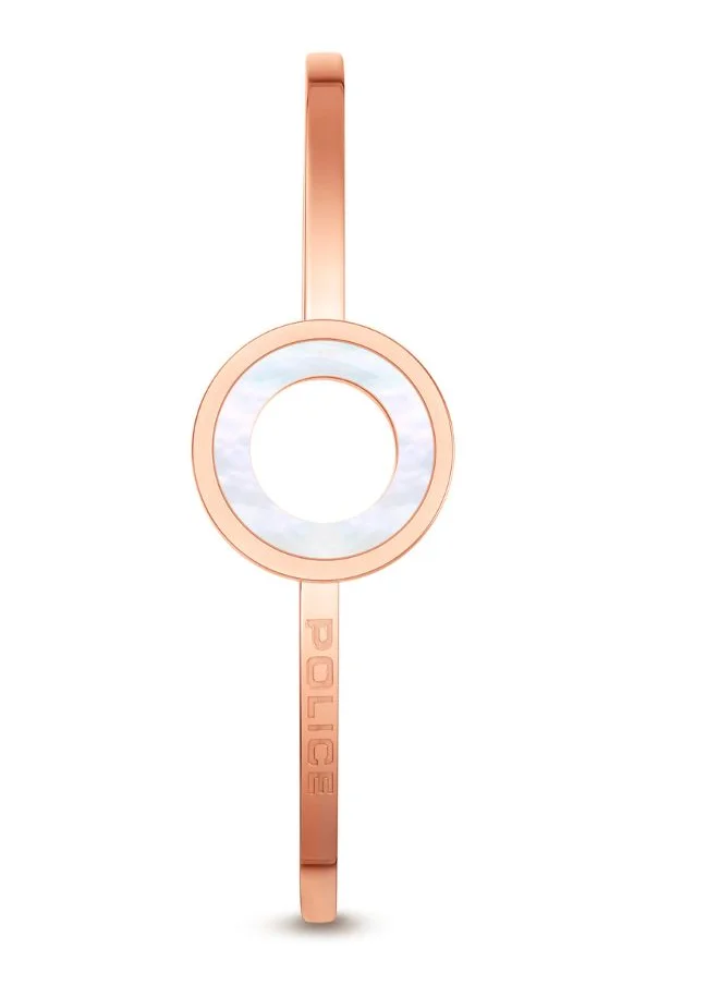 بوليس Crafted with a distinct IP rose gold and blue mother of pearl circle pendant in the centre of the bangle, the Camii bracelet by POLICE is timeless in design