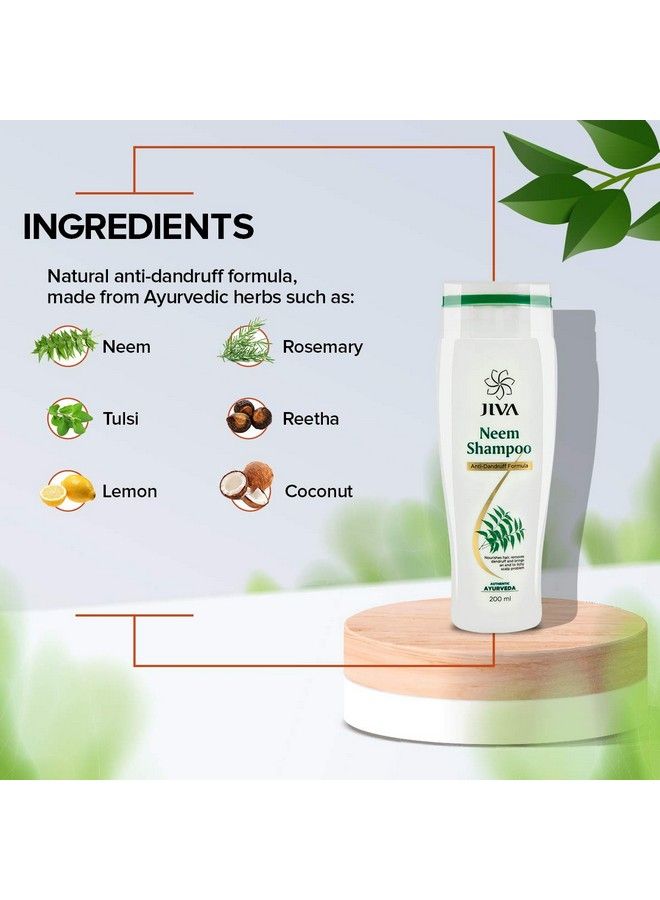 Jiva Neem Shampoo 200 Ml Pack Of 2 For All Hair Types Formulated By Doctors Ayurvedic Antidandruff Formula - Image 5