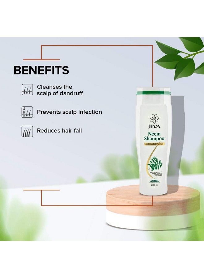 Jiva Neem Shampoo 200 Ml Pack Of 2 For All Hair Types Formulated By Doctors Ayurvedic Antidandruff Formula - Image 4