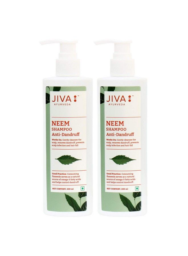Jiva Neem Shampoo 200 Ml Pack Of 2 For All Hair Types Formulated By Doctors Ayurvedic Antidandruff Formula - Image 2