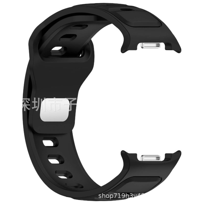 سوار ساعة ذكية باللون أبيض قابل للتعديل رياضي من السيليكون متوافق مع Samsung Galaxy Watch 8 Classic بملاءمة قابلة للتعديل وحزام ناعم للاستبدال اليومي - Image 3