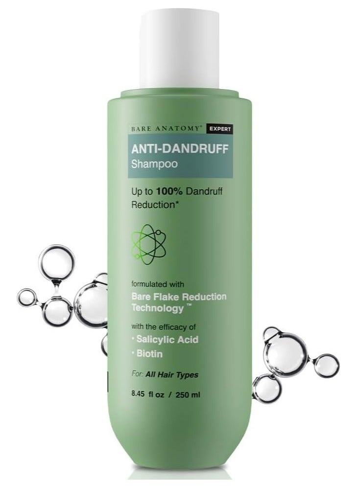 BARE ANATOMY Anti Dandruff Shampoo | Reduces Up to 100% Dandruff and Strengthens Hair | Derma Approved Shampoo with Salicylic Acid & Biotin  250ml  - Image 1