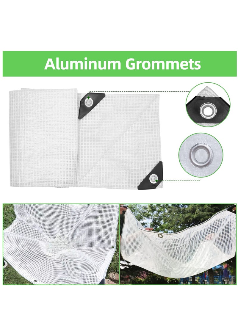 Excefore غطاء شفاف من القماش المشمع الثقيل مع ثقوب معززة غطاء PVC سميك مقاوم للماء غطاء عالي الجودة للتخييم الخارجي  - Image 5