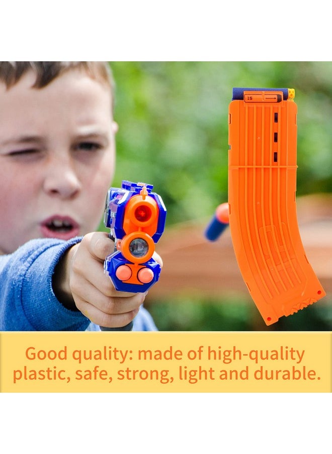15Dart Banana Curved Clips Compatible With Nerf Elite Magazines Quick Reload Soft Dart Ammo Clip For Nerf Toy Guns (3Pack Orange)