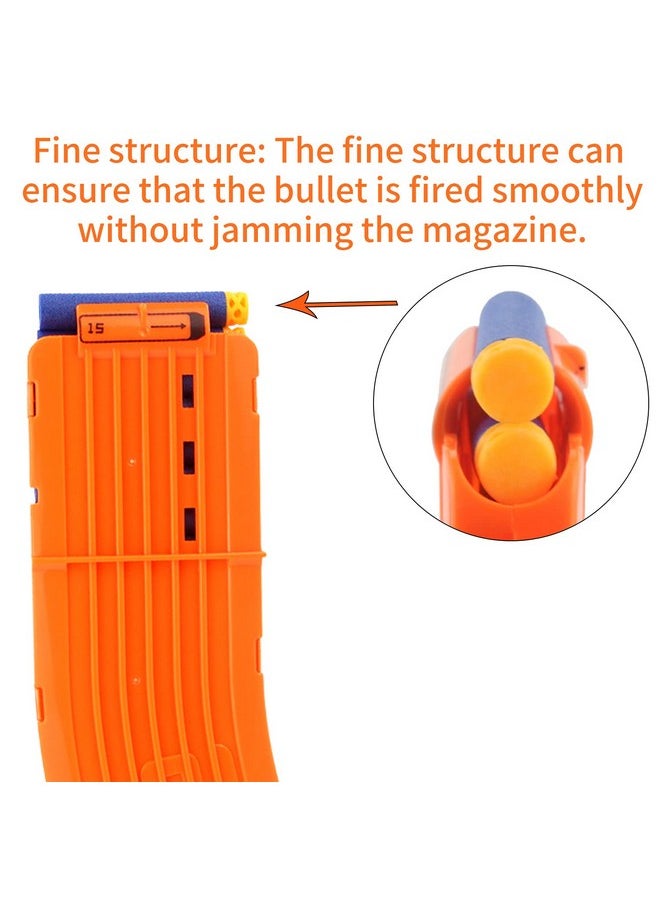 15Dart Banana Curved Clips Compatible With Nerf Elite Magazines Quick Reload Soft Dart Ammo Clip For Nerf Toy Guns (3Pack Orange)