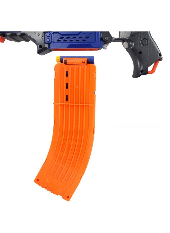 15Dart Banana Curved Clips Compatible With Nerf Elite Magazines Quick Reload Soft Dart Ammo Clip For Nerf Toy Guns (3Pack Orange)