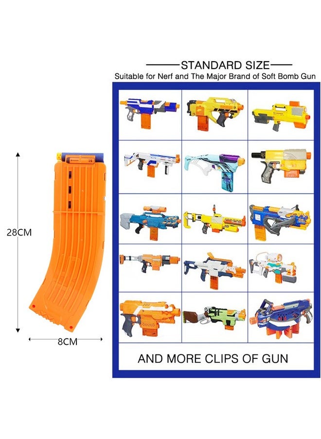 15Dart Banana Curved Clips Compatible With Nerf Elite Magazines Quick Reload Soft Dart Ammo Clip For Nerf Toy Guns (3Pack Orange)