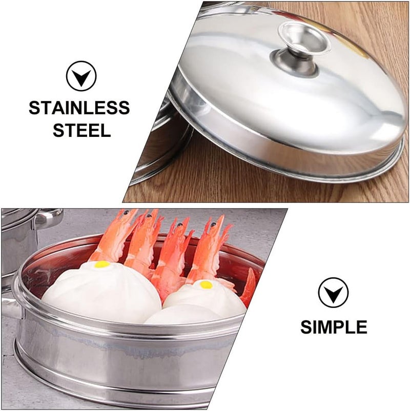 comfrt Food Steamer with Lid Stainless Steel for Cooking Vegetables and Dumplings Dim Sum Chicken Fish Veggies 18cm - Image 4