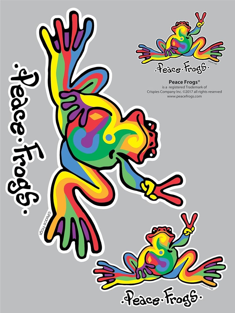 Enjoy It Peace Frogs Multi-Color Car Sticker Set - Image 3