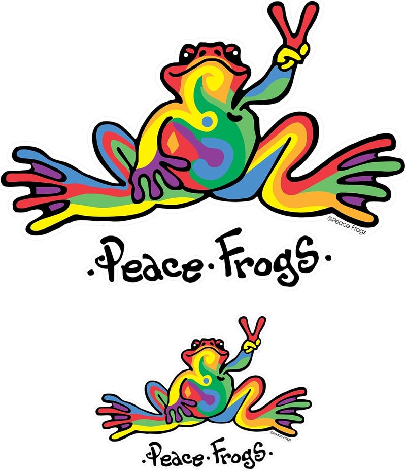 Enjoy It Peace Frogs Multi-Color Car Sticker Set - Image 4