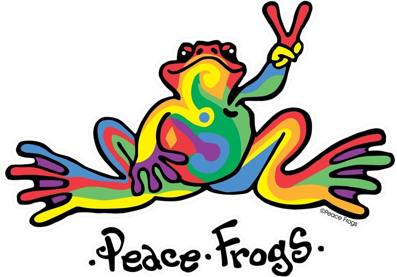 Enjoy It Peace Frogs Multi-Color Car Sticker Set - Image 1
