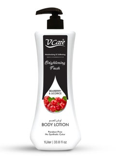 VCare Vcare Brightening Fresh Body Lotion - 1 Liter Bearberry & Licorice Extracts | Moisturizing Body lotion for Dry and Rough Skin| Pump Bottle  - Image 1