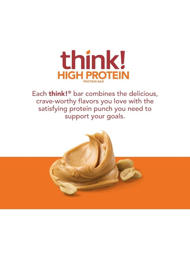 ثينك! وجبات خفيفة عالية البروتين، خالية من الغلوتين، بار طاقة خالي من السكر مع بروتين مصل اللبن المعزول، زبدة الفول السوداني الكريمية 2.1 أونصة (10 قطع) - Image 3