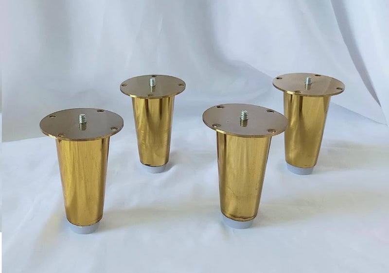 VEEOMI SS Cone Sofa Legs 4 Heavy Duty Stainless Steel 4 inch for Furniture Fitting Sofa Hardware Leg Gold Pack of 4 pcs Modern Furniture Legs  - Image 2