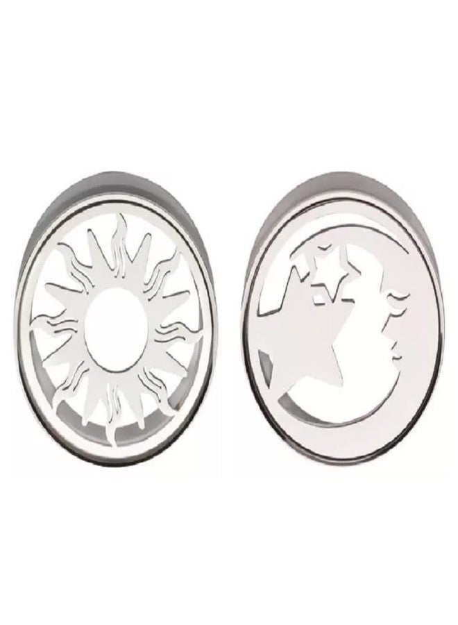 Pierced Owl 316L Stainless Steel Mismatched Cut Out Sun and Moon and Star Double Flared Plugs, Sold As Pair (16mm (5/8")) - Image 1