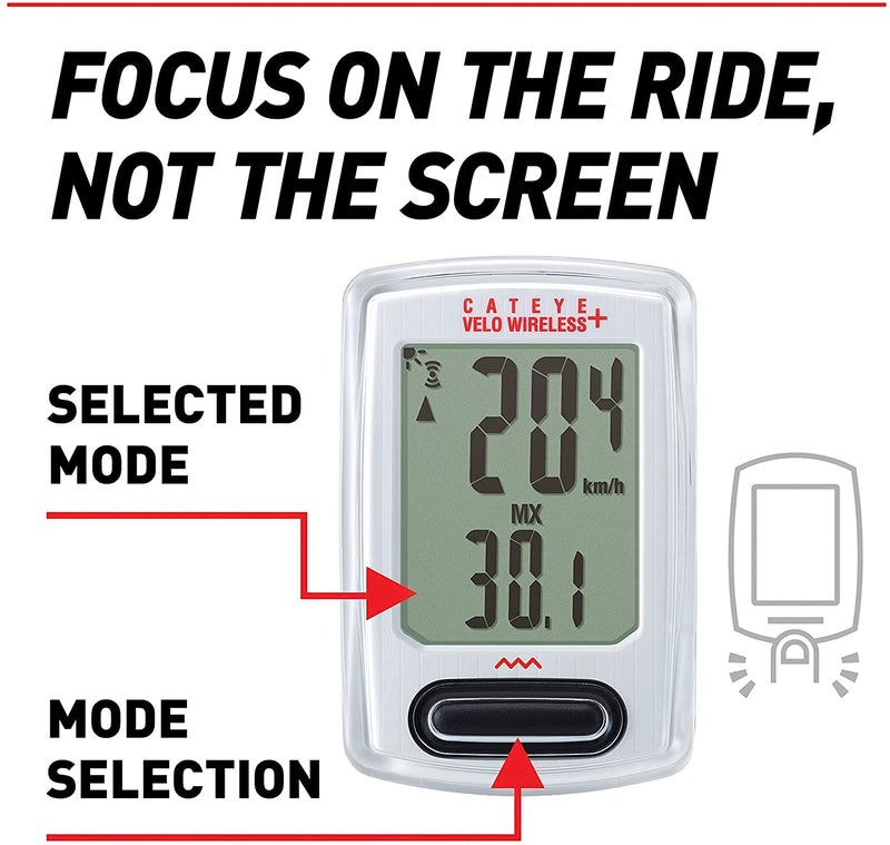 CATEYE - Velo Wireless Plus Bike Computer (White) - Image 2