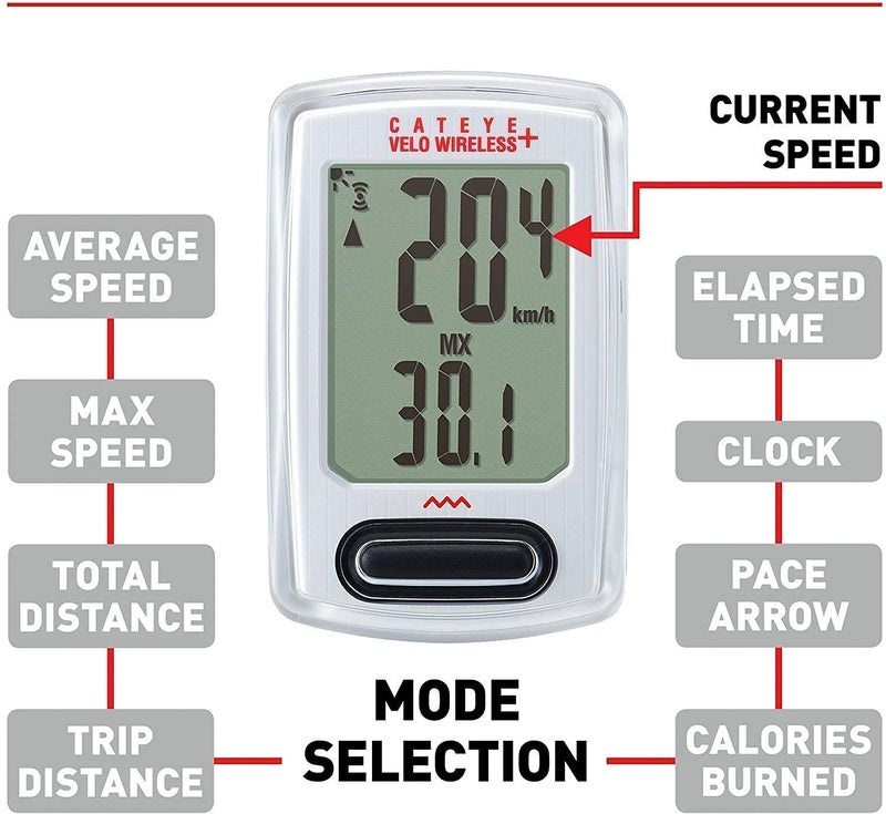 CATEYE - Velo Wireless Plus Bike Computer (White) - Image 3