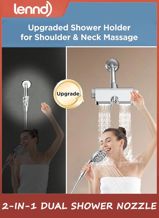 LENND Shower Filter - High Pressure Handheld Shower Head Filtered Shower Head with Handheld Combo - Dual 2-in-1 Spa System with Massage Shower and 10 Modes Hand Held Shower High Pressure with Built in Power Wash Mode - Image 3
