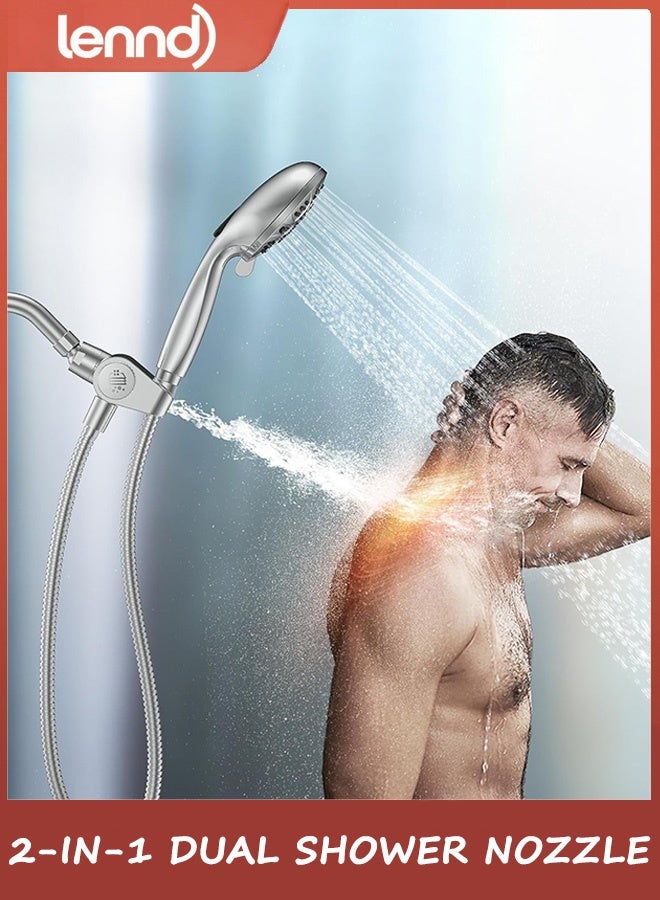 LENND Shower Filter - High Pressure Handheld Shower Head Filtered Shower Head with Handheld Combo - Dual 2-in-1 Spa System with Massage Shower and 10 Modes Hand Held Shower High Pressure with Built in Power Wash Mode - Image 2