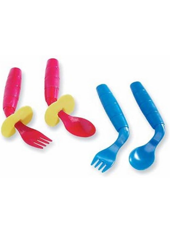 Milestone EasieEaters Curved Utensils - Left-Handed w/Shield